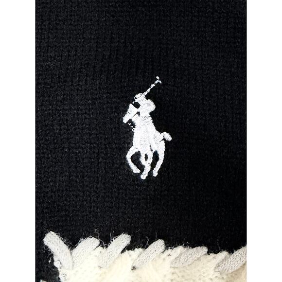 Ralph Lauren Polo Patchwork Cable Knit Sweater Wool Cotton Blend Sz L Pre-Owned - Picture 3 of 5